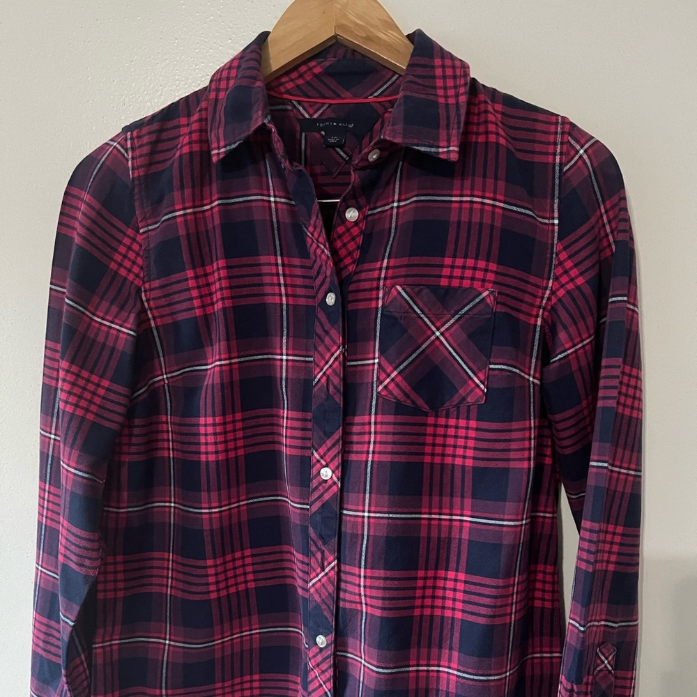 Tommy Hilfiger Women's Cotton Plaid-Print Button-Front Shirt